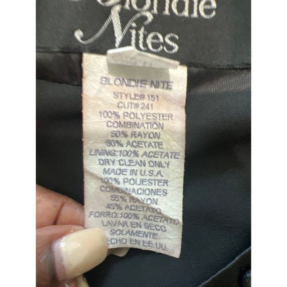 ⭐️Vintage Black Side Split Embellished Gown - Picture 10 of 10